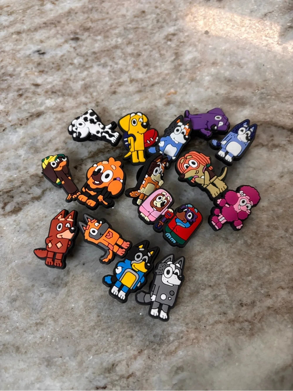 Assorted Colorful Bluey Character Crocs Charms - Multi-Color